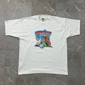 90s Vintage Golf Graphic Tee Mens XL Funny Saying Golfing Short Sleeve